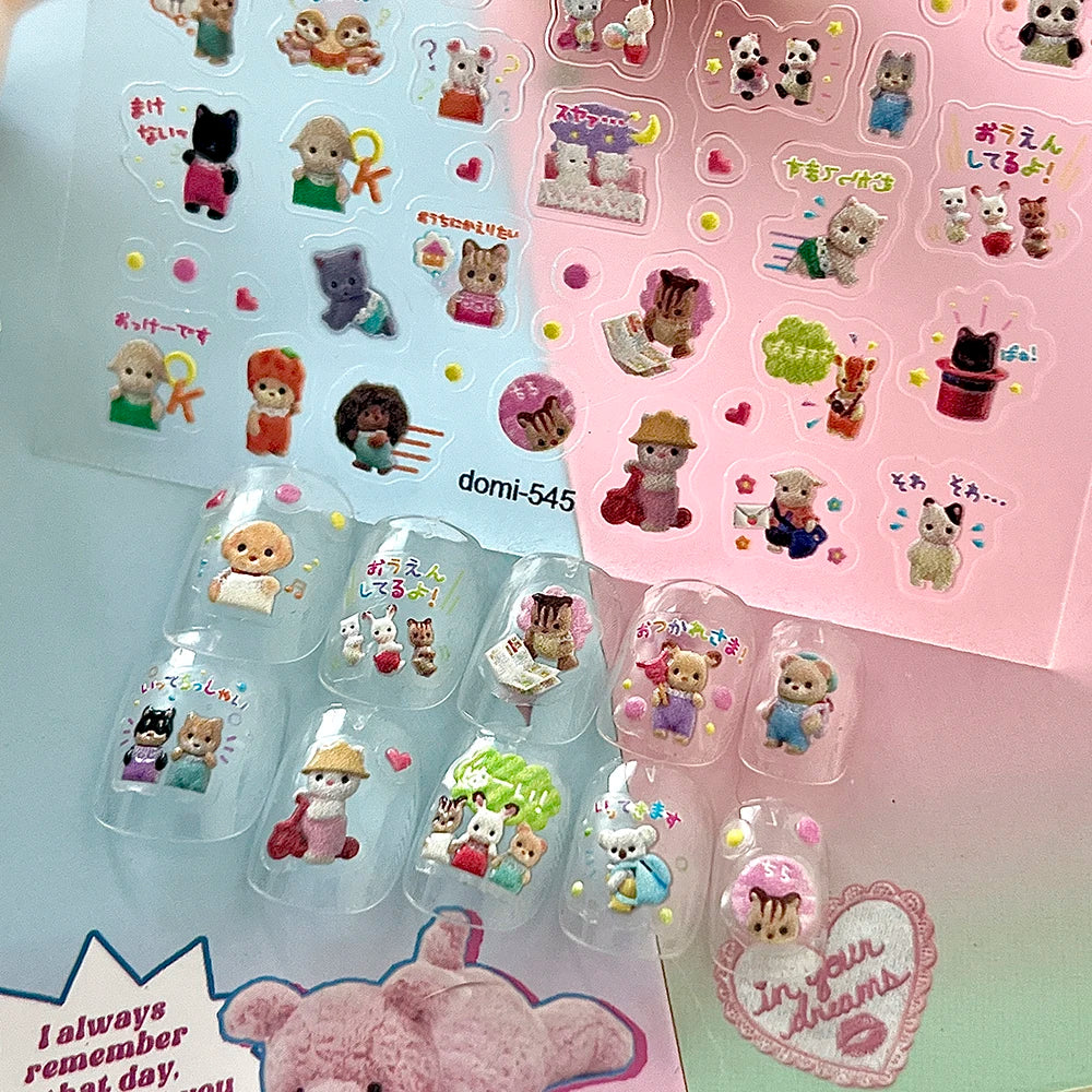 Calico Critters Anime Nail Stickers Ternurines Nail Stickers Anime Accessories - MyLootWare