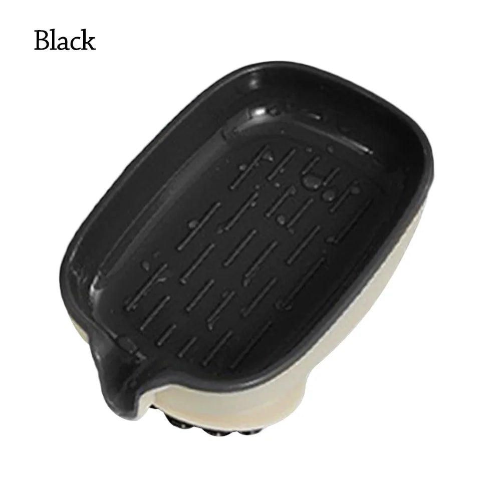 Durable Plastic Suction Cup Soap Dish With Drain