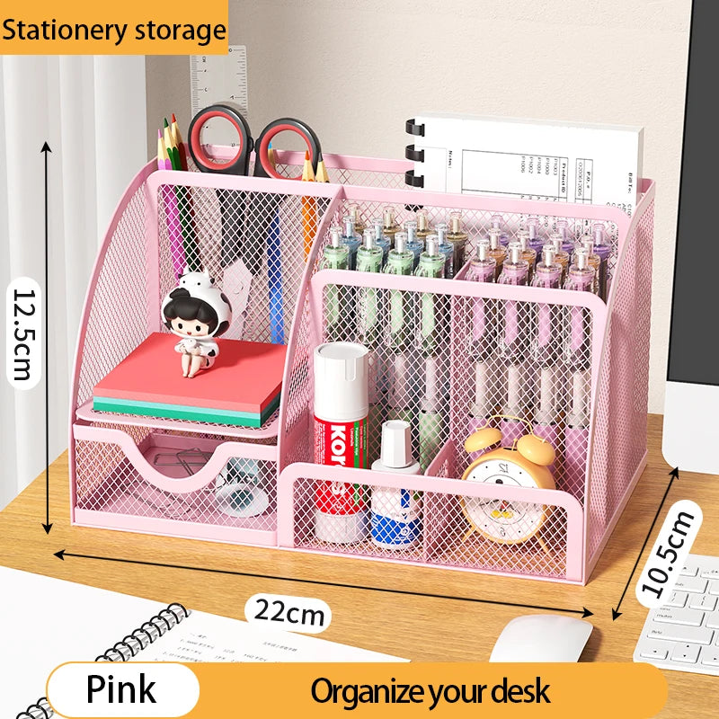 Large Capacity Metal Pen and Pencil Organizer
