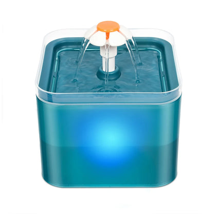 2L Automatic Cats and Dogs Water Fountain with LED Lighting USB Pet Water Dispenser with Recirculate Filtring for Pet Feeder - MyLootWare