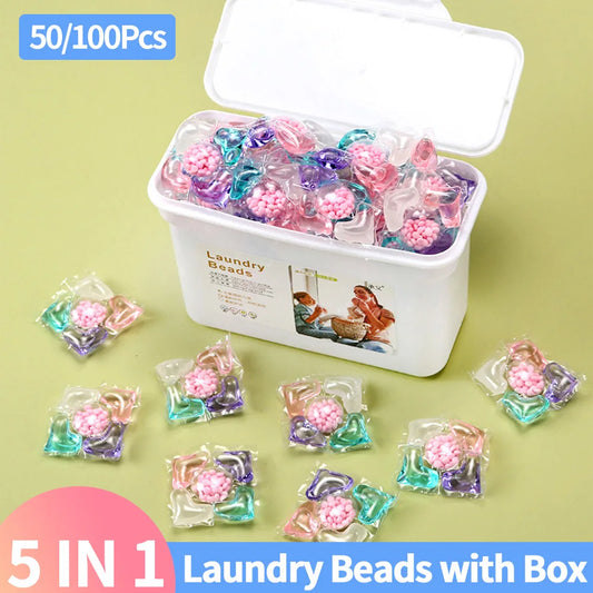 50Pcs 5-in-1 Detergent Capsules for Laundry - MyLootWare