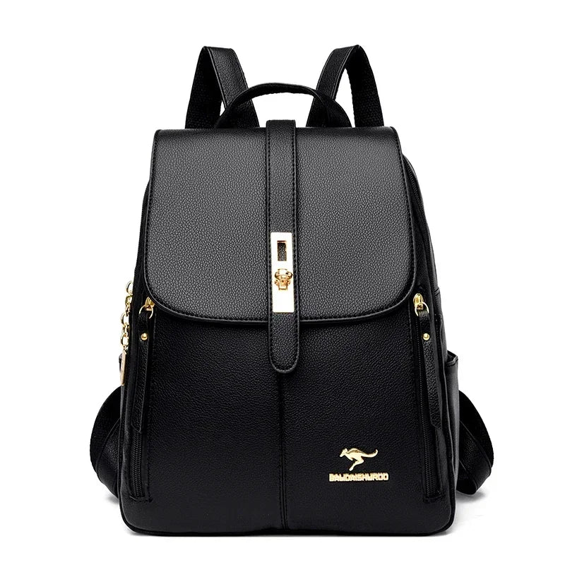 Women Large Capacity Backpack High Quality Leather
