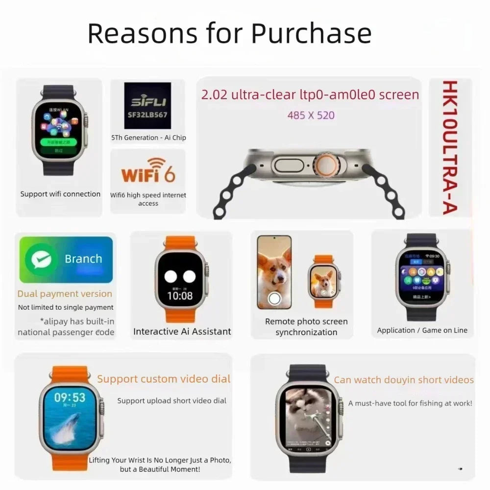 Smart Watch for Men HK10 Ultra 3 MAX 2025: 4GB