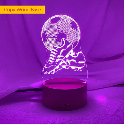 New 3d Illusion Kids Night Light Football 7 Colors