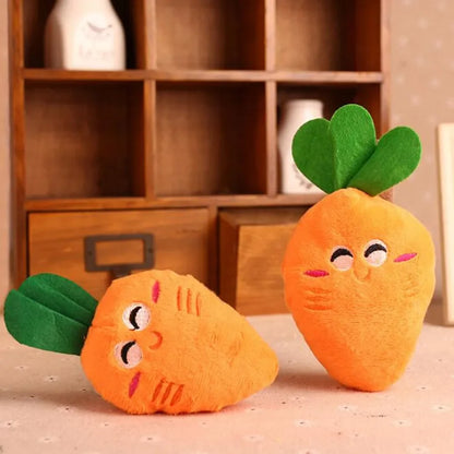 3pcs Dog Toys Pet Squeaky Carrot Plush Toys Stuffed Soft Dog Cat Chew Interactive Toys for Dogs Cats Teeth Cleaning Pet Supplies - MyLootWare