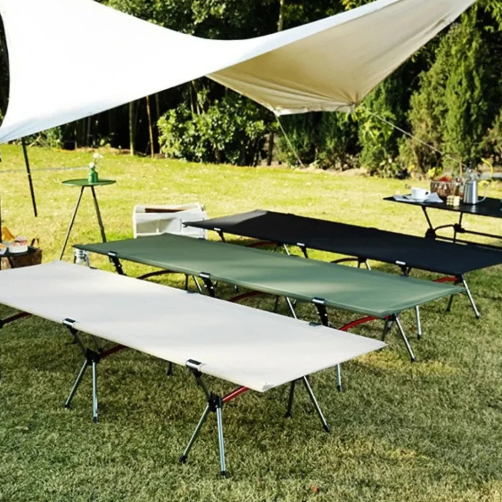 Camping Cot Outdoor Exquisite Camping Folding Bed Lightweight and Portable Car Picnic Seating Stable and Comfortable Single Bed - MyLootWare