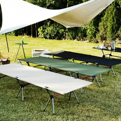 Camping Cot Outdoor Exquisite Camping Folding Bed Lightweight and Portable Car Picnic Seating Stable and Comfortable Single Bed - MyLootWare