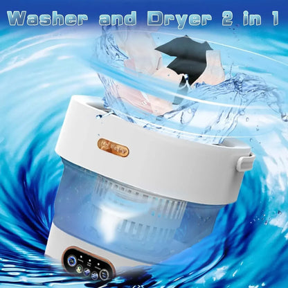 15L Portable Small Washing Dryer Machine Collapsible Washer with Spin Apartment Travel Socks Underwear Panties Washing Machine - MyLootWare
