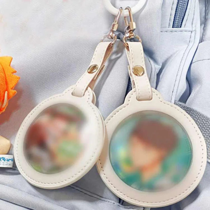 58/75mm Round Badge Protective Case Transparent Window Fan Supplies Waterproof Badge Display Bag Hangable Portable - MyLootWare