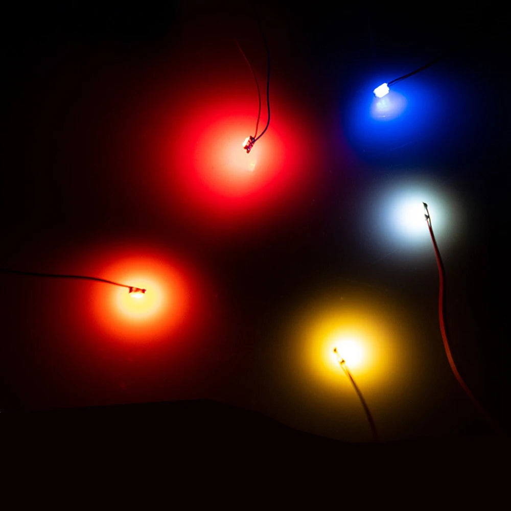 10pcs 0805 FLASHING LED SMD Lamp Wired Micro Litz Led Pre-soldered Chip Wired 30cm 3V Railway Model Toy Light DIY Leads Wires - MyLootWare