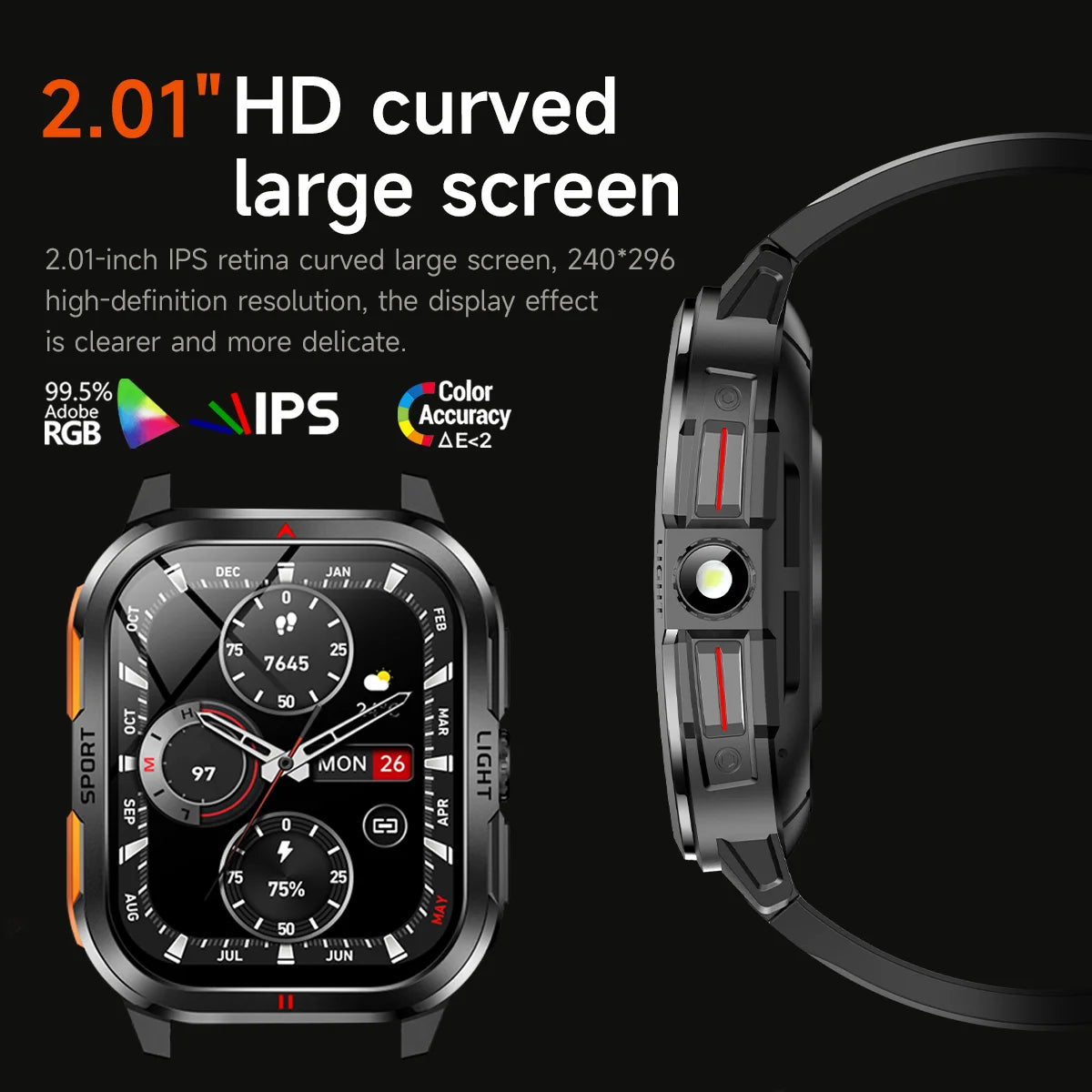 Smartwatch for men 2.01 "high-definition 240*296