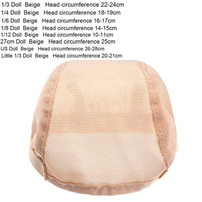 1/3 1/4 1/6 Doll Fixed Hair Non-slip Hat Cap Black/Beige Hairnet Net Head Headgear Doll DIY Accessory Multi-sizes DIY Wig Toy - MyLootWare